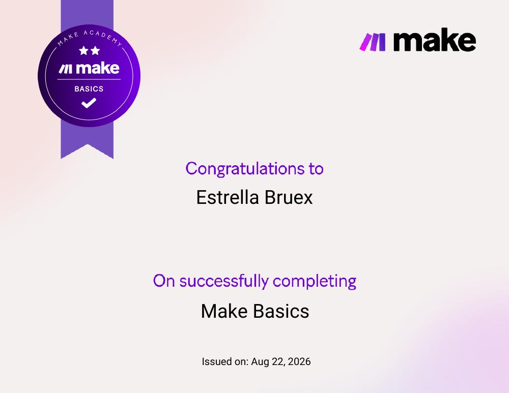 Make Basics — Estrella Bruex original certificate